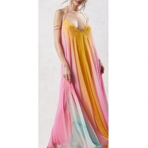 Free People Rococo Sands Crinkle Chiffon Long Dress